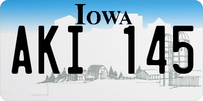 IA license plate AKI145