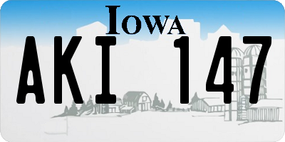 IA license plate AKI147