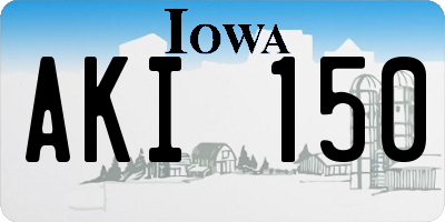 IA license plate AKI150
