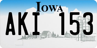 IA license plate AKI153