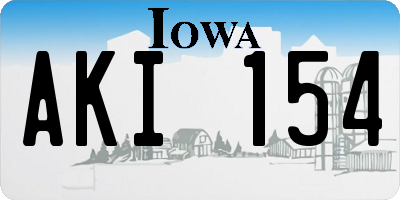 IA license plate AKI154