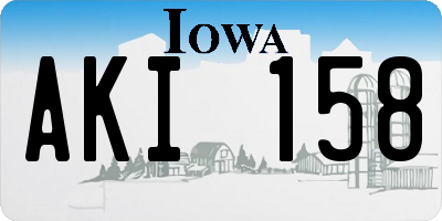 IA license plate AKI158