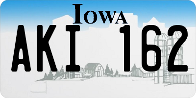 IA license plate AKI162