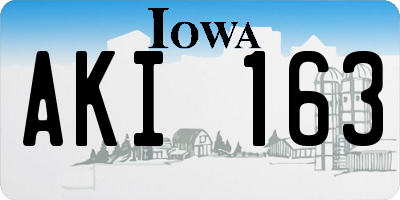 IA license plate AKI163
