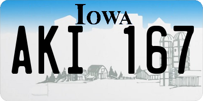 IA license plate AKI167