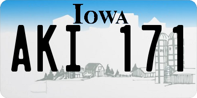 IA license plate AKI171