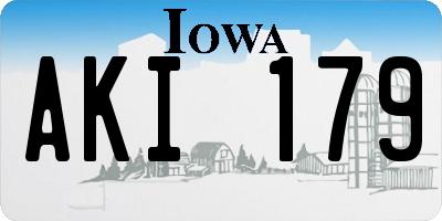IA license plate AKI179