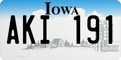 IA license plate AKI191