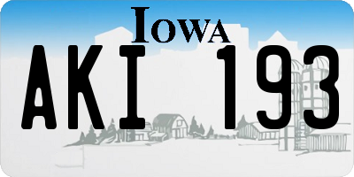 IA license plate AKI193