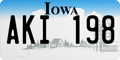 IA license plate AKI198