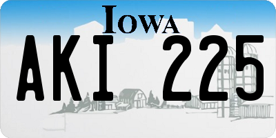 IA license plate AKI225