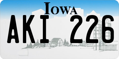 IA license plate AKI226