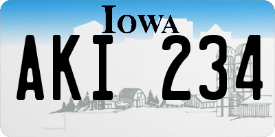 IA license plate AKI234