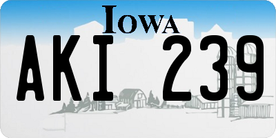 IA license plate AKI239