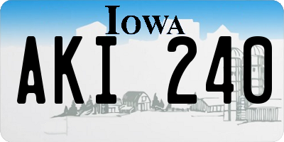 IA license plate AKI240