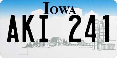IA license plate AKI241