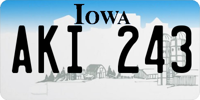 IA license plate AKI243