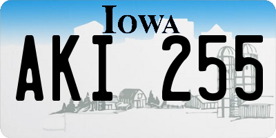IA license plate AKI255