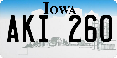 IA license plate AKI260