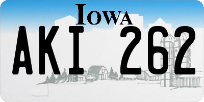 IA license plate AKI262