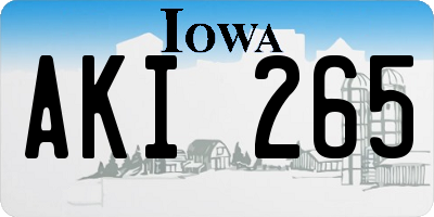IA license plate AKI265