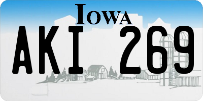 IA license plate AKI269