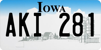IA license plate AKI281