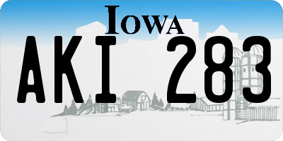IA license plate AKI283
