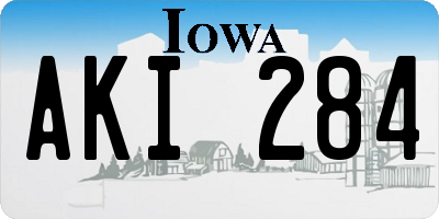 IA license plate AKI284