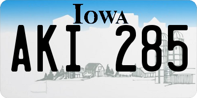 IA license plate AKI285