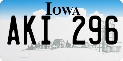IA license plate AKI296
