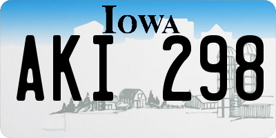 IA license plate AKI298
