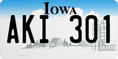 IA license plate AKI301