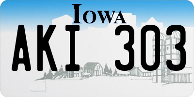 IA license plate AKI303