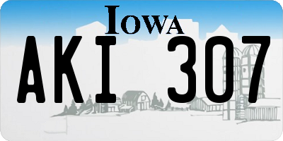 IA license plate AKI307