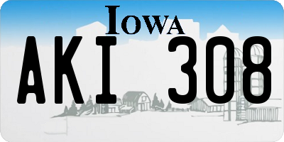 IA license plate AKI308
