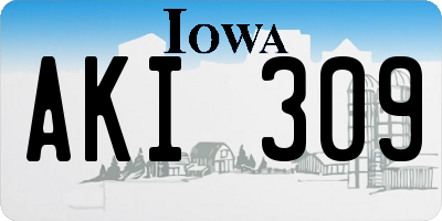 IA license plate AKI309