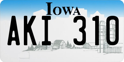 IA license plate AKI310