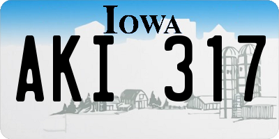 IA license plate AKI317