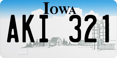 IA license plate AKI321