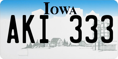 IA license plate AKI333