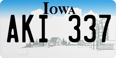 IA license plate AKI337