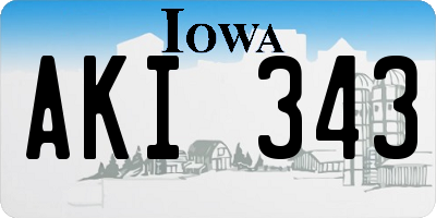 IA license plate AKI343