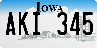 IA license plate AKI345