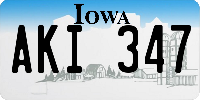 IA license plate AKI347