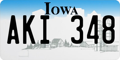 IA license plate AKI348