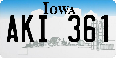 IA license plate AKI361