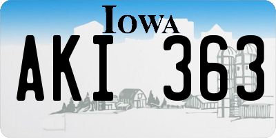 IA license plate AKI363