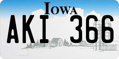 IA license plate AKI366