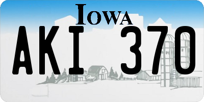IA license plate AKI370